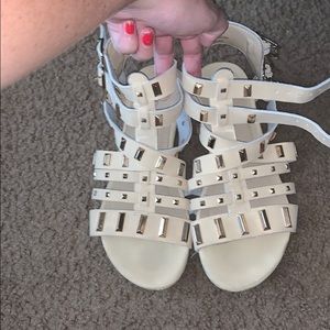 Creme blinged sandals size 7.5